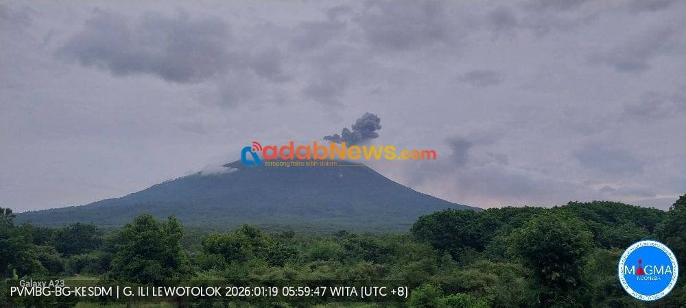 Status Siaga, Frekuensi Letusan Ili Lewotolok Cenderung Menurun namun Pagi Ini Meletus Lagi